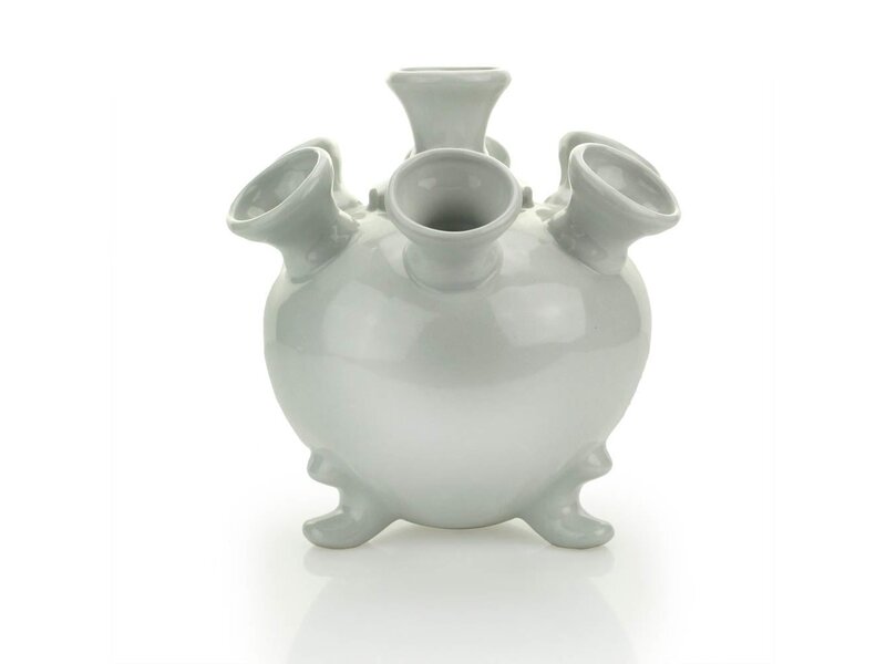 Witte tulpenvaas , rond , 17 cm D0302
