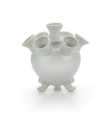 Vase tulipe blanche, rond, 14 cm D0303