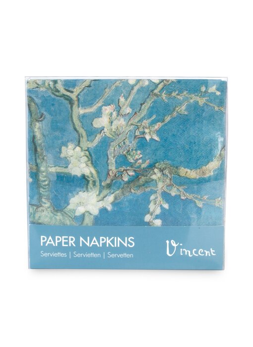 Servilletas de papel, flor de almendro, Van Gogh