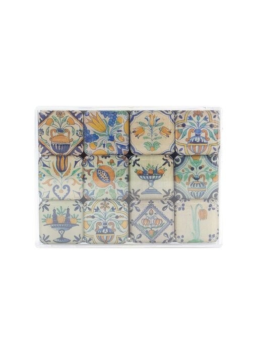 Ensemble de mini aimants, carreaux polychromes Delft