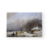 Aimant frigo, Paysage d'hiver 1846, Etagère bois