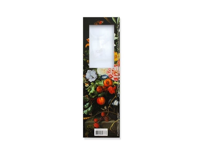 Marcador con lupa, Bodegón de flores, De Heem