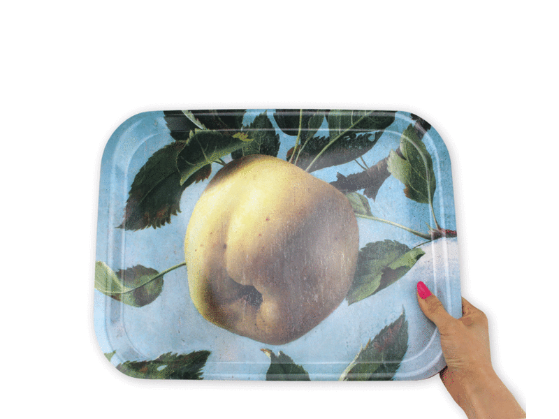 Tablett Laminat groß, Pyke Koch, Stillleben mit Apfel