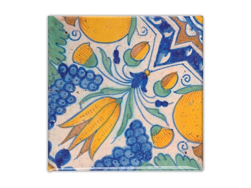 Kühlschrankmagnet, Delfter Blau, Diagonale Tulpe polychrom