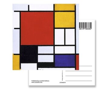 Postkarte, Komposition mit großer roter Fläche, Mondrian