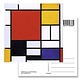 Postal, Composición con área roja grande, Mondrian