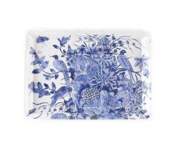 Mini tray, 21 x 14 cm, Delft blue birds