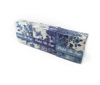Soap, set of 3 pieces, Delft blue tiles