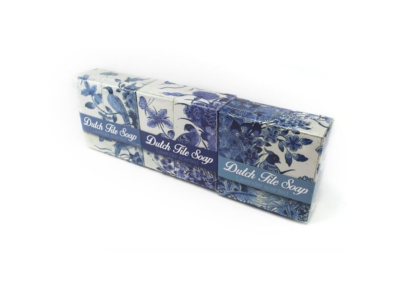 Soap, set of 3 pieces, Delft blue tiles
