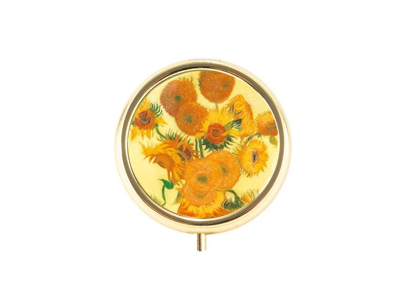 Pillendose, Goldfarbe, Sonnenblumen, Van Gogh