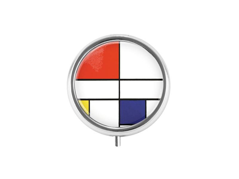 Pillbox  silvercolour, Mondriaan