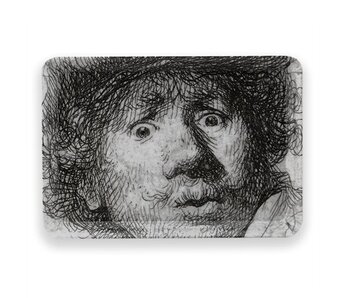 Mini bandeja, 21 x 14 cm, Autorretrato con aspecto asombroso, Rembrandt