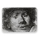 Minitablett, 21 x 14 cm, Selbstporträt mit erstauntem Aussehen, Rembrandt