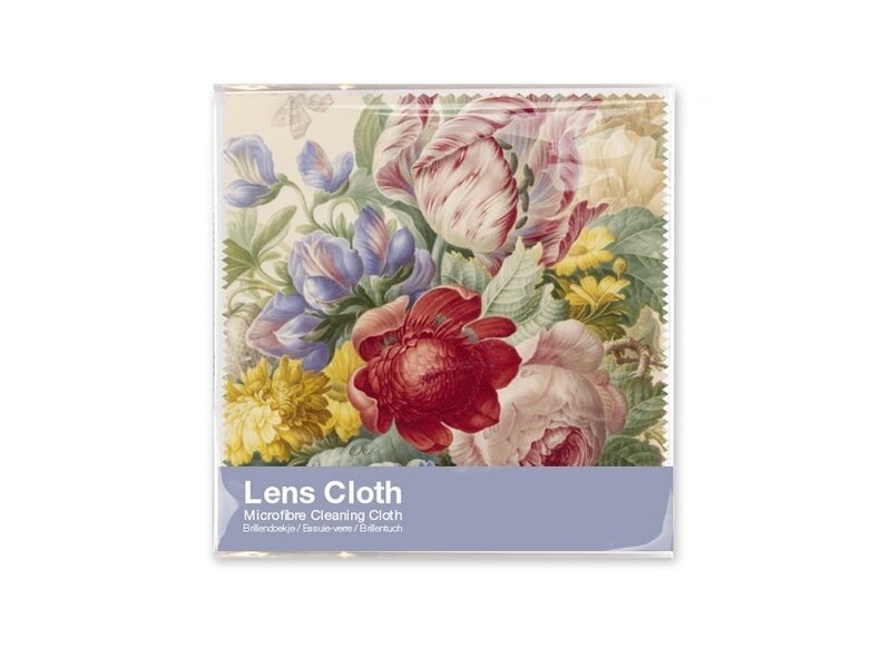 Lens cloth, 15 x 15 cm, Flowers, Henstenburgh