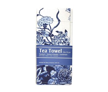 Tea Towel, Tile tableau with blue birds