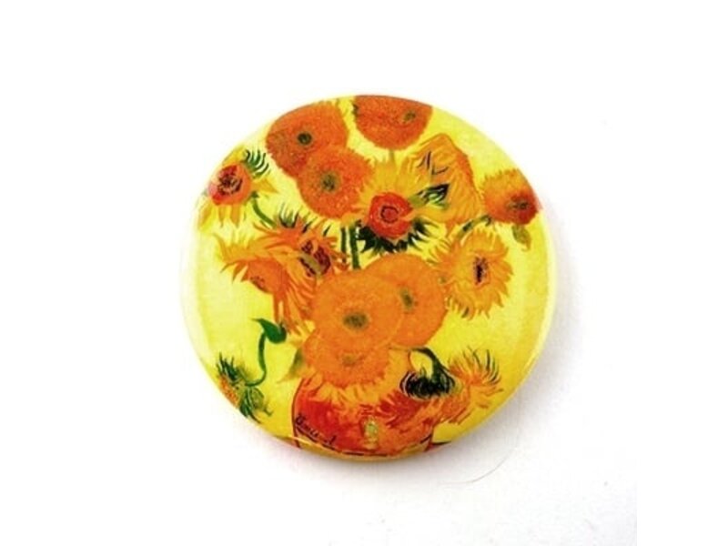 Espejo de bolsillo, Ø 80 mm, girasoles, Van Gogh