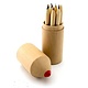 Set de 12 crayons, tube en bois