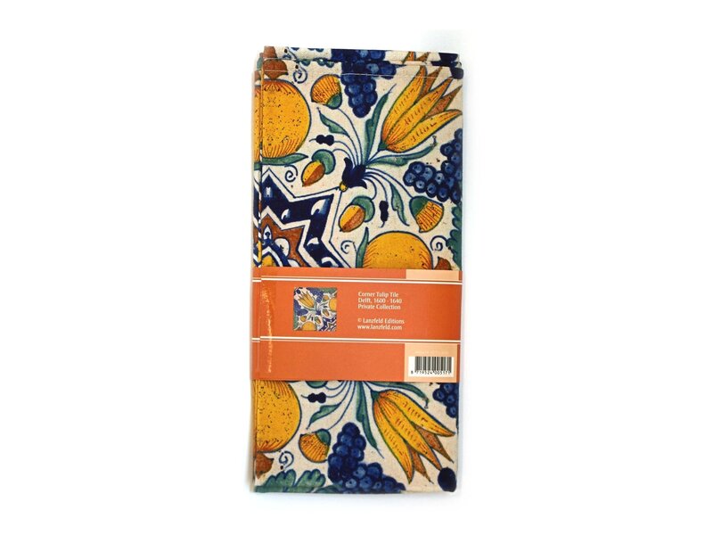 Torchon, tuile d'angle tulipe polychrome