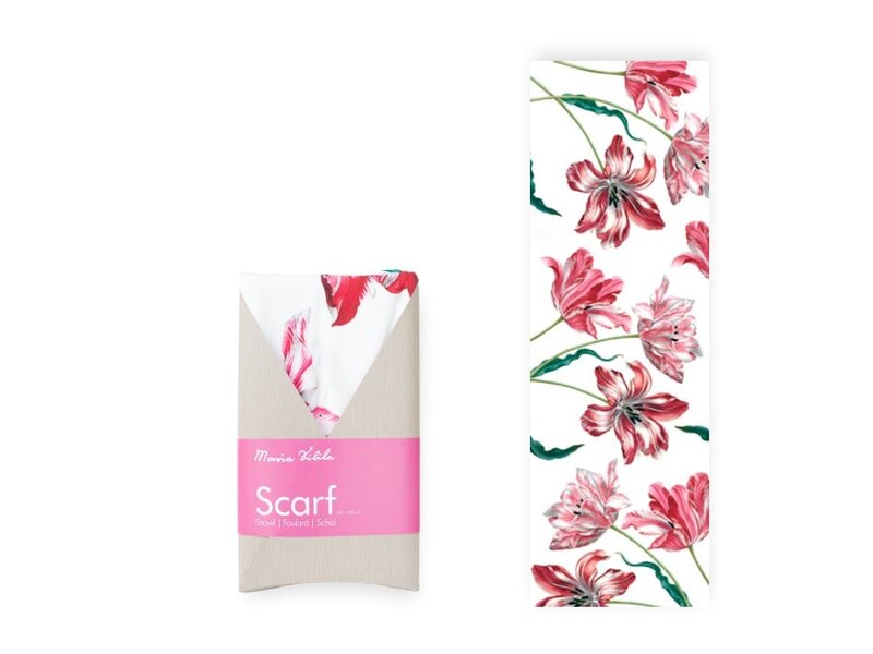 Scarf , Merian, Three Tulips