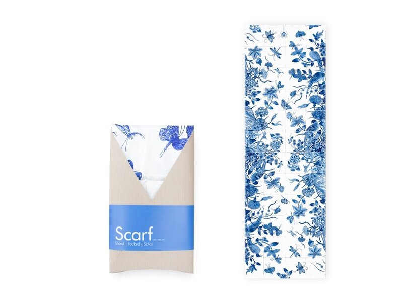 Sjaal, Delfts blauw , Vogels