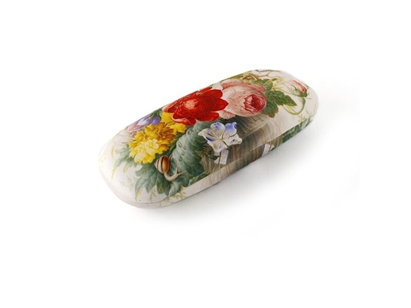 Brillenkoker, Bloemen in glazen vaas , Henstenburgh
