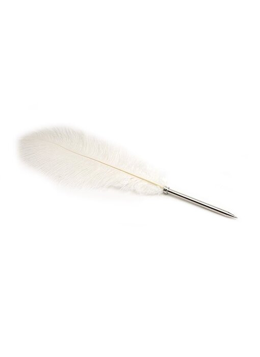 Struivogel pen, wit