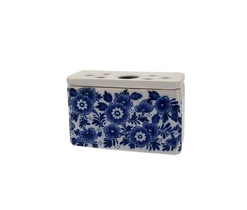 Delfter blaue Tulpenvase, rechteckig