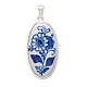 Medaillon, Delfter blaues Porzellan, oval