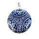 Medallón, azul de Delft, redondo