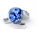 Cufflinks , Delft blue flower porceleyn