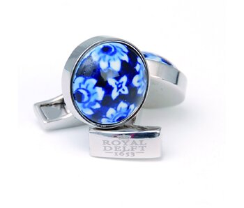 Cufflinks , Delft blue flower porceleyn