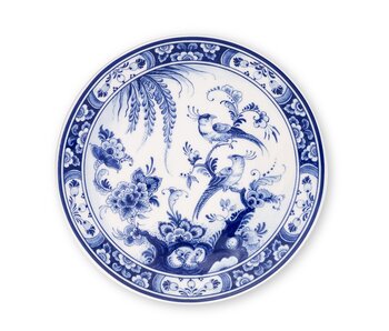 Plato azul de Delft, ø 20 cm, pájaro