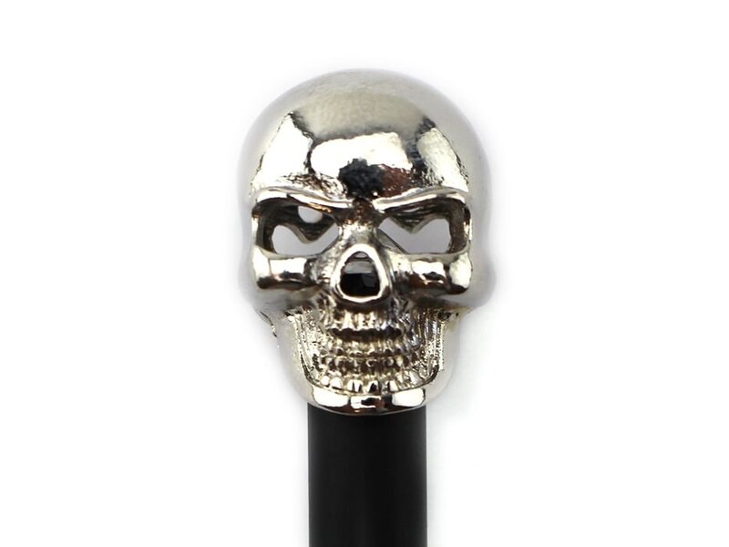 Black pencil, silver colored skull