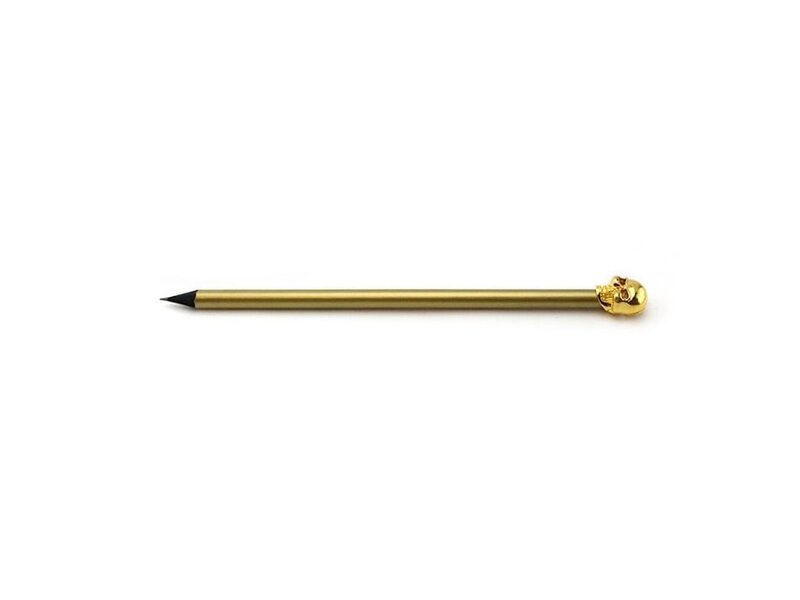 Gold-colored pencil, gold skull