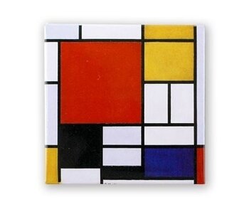 Imán de nevera, Composición con gran área roja, Mondrian