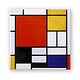 Magnet pour réfrigérateur, Composition avec une grande zone rouge, Mondrian