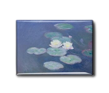 Imán de nevera XL, nenúfares en la luz del atardecer, Monet