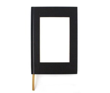 BLACK  Sketchbook with insert for postcard, vertical
