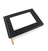 BLACK Notebook with insert for postcard, horizontal