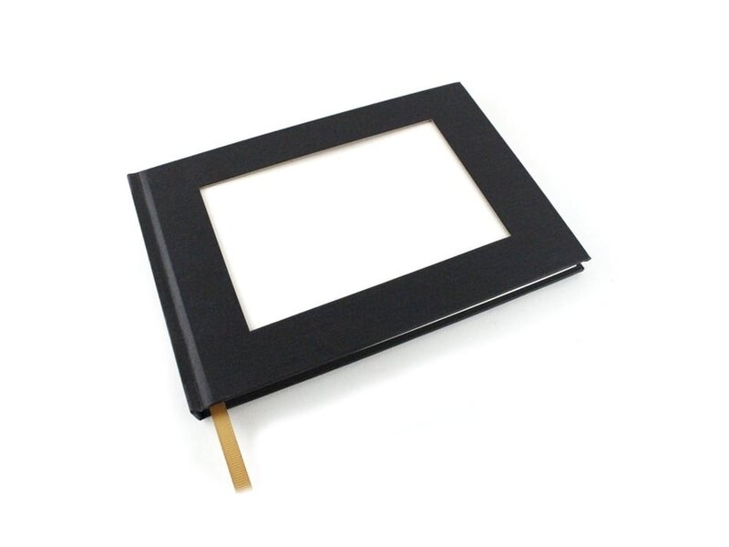 Libreta NEGRO con inserto para postal, horizontal