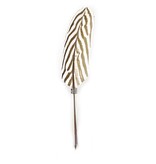 Stylo à bille faisan argenté, marron / blanc Stylo à bille faisan argenté, marron / blanc