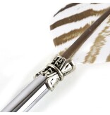 Stylo à bille faisan argenté, marron / blanc Stylo à bille faisan argenté, marron / blanc