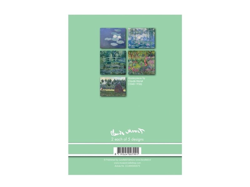 Coffret de carte postal, Claude Monet, 2x5 cartes doubles