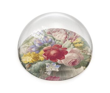 Glaskuppeln Briefbeschwerer, Blumenstillleben Henstenbugh
