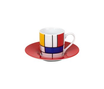 Tasse à  espresso Mondrian rouge