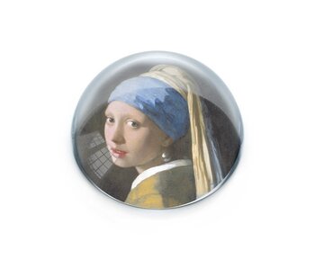 Presse-papier convexe en verre, Vermeer, Fille avec une boucle d'oreille en perle