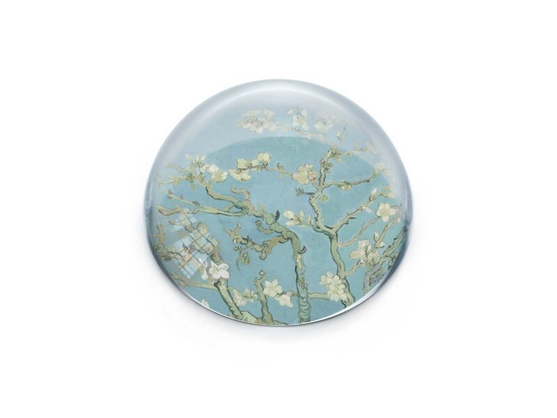 Presse-papiers convexe en verre, Van Gogh,  Fleur d'amandier