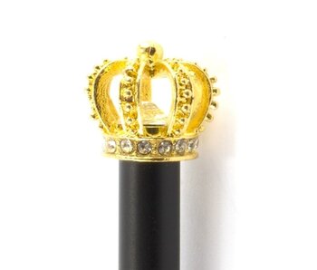 Schwarzer Kugelschreiber mit goldener Krone