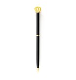 Zwarte ballpen met gouden kroon