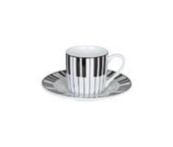 Espressotasse und Untertasse, Klavier
